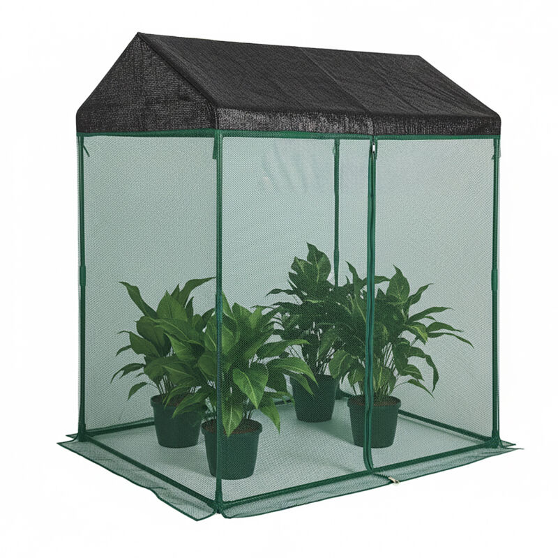 Relaxdays Plant Protection Cover With Door & Roof, Insect Net, 150 X 130 X 90 Cm, Tomato Cover, Pp, Iron, Green