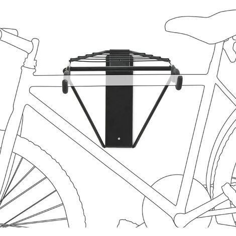   Porte-vélo mural pliable crochet Charge à 50 Kg Range-vélo garage cave 2 vélos, noir