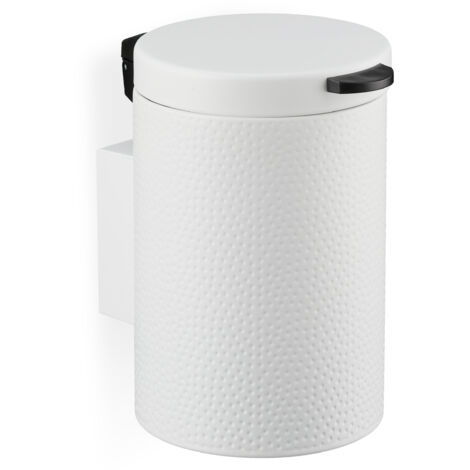 Poubelle Salle De Bain Métal 3L - Blanc - Système à Pédale - Seau Amovible - Marque FIVE Simply Smart
