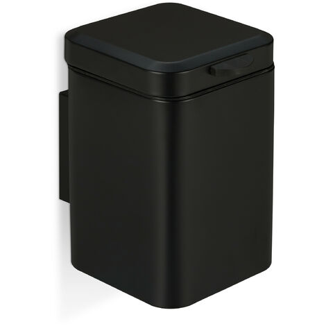 Poubelle salle de bain à pédale Bambou 3 litres - Noir | Leroy Merlin