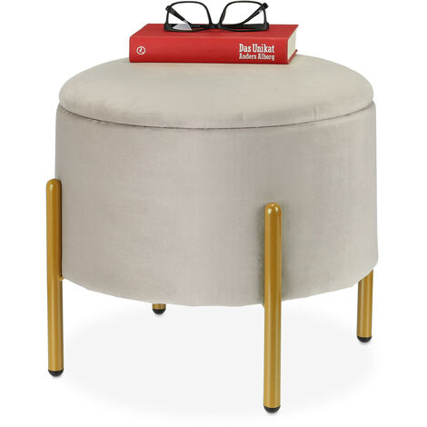 Linea oro Pouf Contenitore Quadrato - Rosso