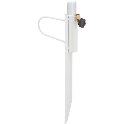 Relaxdays Puntale Reggiombrellone, Supporto da Impilare nel Terreno, Giardino e Camping, , Aste fino a 32 mm, Bianco