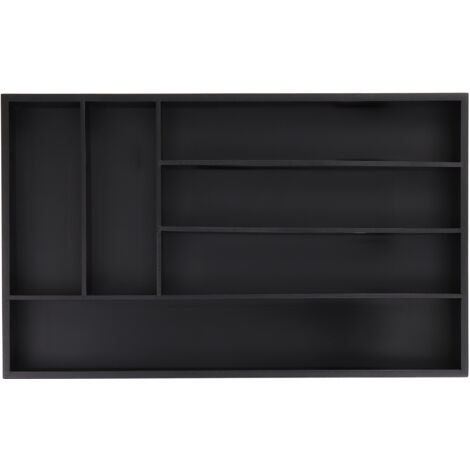 Range-Couverts Bambou 5 Compartiments Relaxdays - Organiseur Tiroir Cuisine Pratique