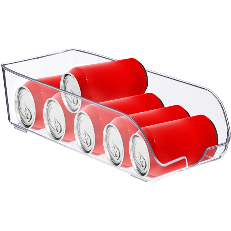 Rangement frigo, lot de 2, organisateur cuisine, aliments, hlp 10 x 16 x 35 cm, boîte avec poignée, bac, transparent