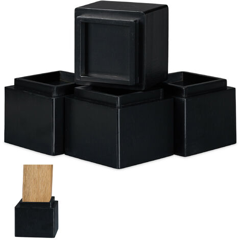   Rehausseurs de meuble en lot de 4, Élévateurs d'env. 8,5 cm, tables, autres meubles, 10x11,5x11,5 cm, noir