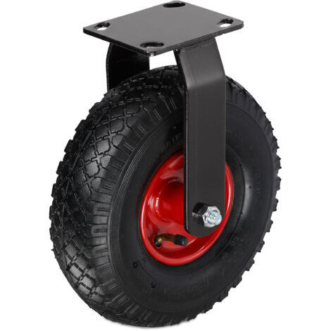 Lot 2 Roues Brouette 3.50-6 Increvables – Caoutchouc PU + Jante Rouge – Charge 100 Kg