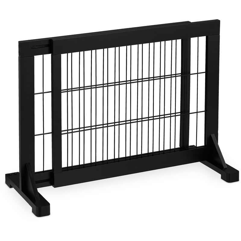 Relaxdays - Safety Gate for Children & Pets, HxD: 56 x 70-115 cm, with Feet and Floor Protectors, Free-Standing, Black