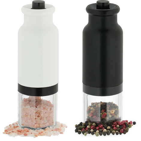 2X Electric Pepper Salt Grinder Mill Operated LED Light Battery