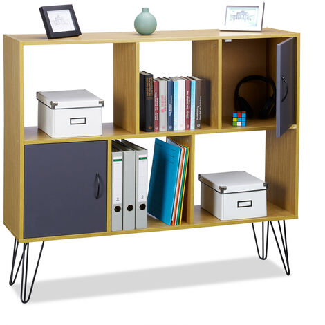 Libreria separatore di legno grigio 60x24x186 cm separatori per ambienti  separatore di zona del pannello, mobili