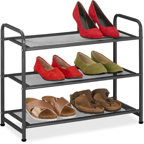 Scaffale per scarpe in ferro a 4 livelli con 2 modalità di posizionamento,  Organizzatore per scarpe da ingresso - Costway