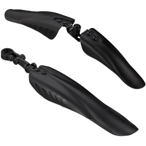 Relaxdays Schutzblech Set, Spritzschutz für vorn & hinten, für Räder mit 24-28 Zoll, für versch. Sattelstangen, schwarz