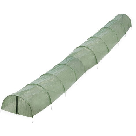 EASYCOMFORT Serra per Orto a Tunnel 4.5x3x2m con Tetto Spiovente in PE e  Tubi d'Acciaio Verde Scuro