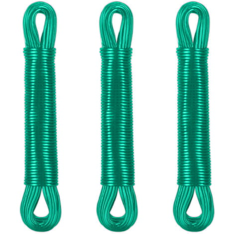 PrixPrime - Cuerda verde de PVC para tender la ropa 30m x 3mm