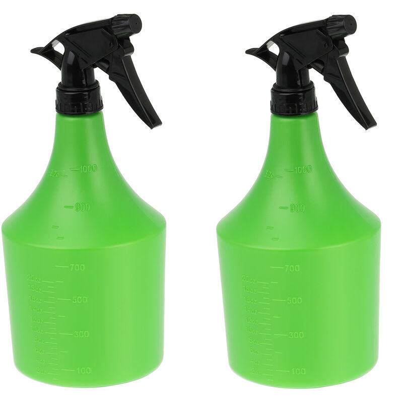 Set da 2 Spruzzini Nebulizzatori,1 l, Bottiglietta Spray Ricaricabile, Piante e Fiori, Plastica, Verde Nero - Relaxdays