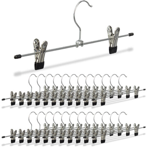 Grucce Per Pantaloni SONGMICS Set Da 10 - Rivestimento In PVC Antiscivolo, Gancio Girevole 360°, Nere - Foto 11