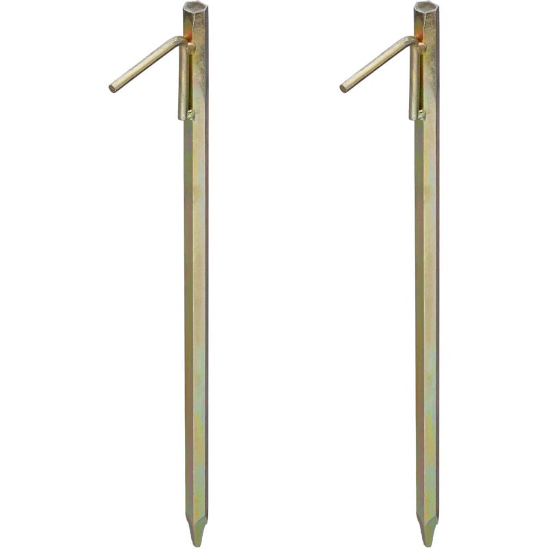 Piquets de fixation au sol xxl, Lot de 8, Acier galvanisé, sardines tente, bâche, tonnelle, hauteur 51 cm, jaune