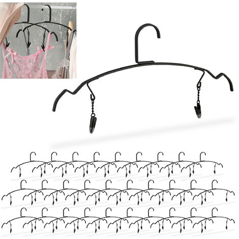 Trousers hangers in matt black plastic cm 33 Article. X33