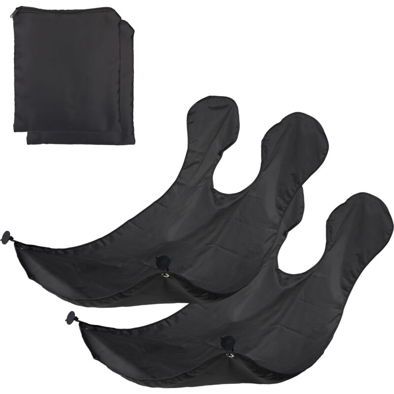 Relaxdays - Shaving Bib, Set of 2, Beard Apron, with Suction Cups and Fasteners, Shaving Cape, HxW: 125 x 70 cm, Black