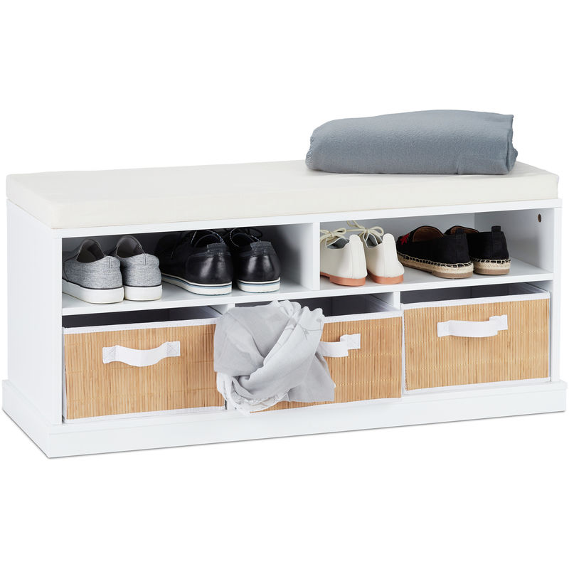 Benches 2 Tiers Shoe Storage Bench Cabinet Padded Seat 2 Baskets Shelf Rack Hallway Uk Urkergroup Com