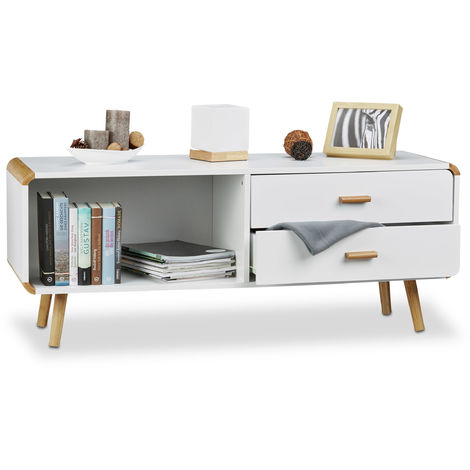 commode arrondis hxlxp cassetti relaxdays credenza lowboard tiroirs arrotondati angoli hxwxd gambe scandinave madia