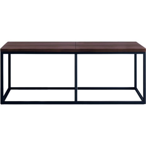 Relaxdays Sitzbank, Esszimmer, Essbank, Wohnzimmer & Flur, HxBxT: 47x120x30 cm, Küchenbank, Metall, Industrial/Schwarz