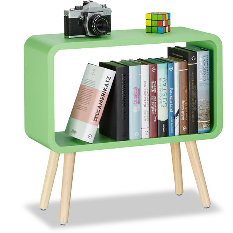 main image of "Relaxdays Small Freestanding Shelf HxWxD: 50x53x20 cm, Nightstand, Modern MDF Coffee Table, Side Table in Green"