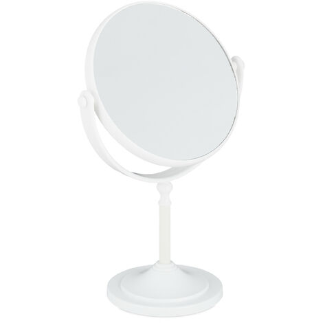 Specchio da trucco a parete, Specchio ingranditore illuminato a parete, Specchio  da parete bifacciale 1x/10x, Specchio cosmetico con estensione girevole a  360 gradi, Ricarica USB