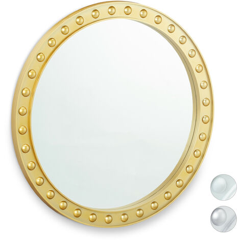   Specchio Parete Rotondo, Specchio da Appendere, Specchio Vintage Bagno, Camera ∅50,5cm ca.,Cornice,oro