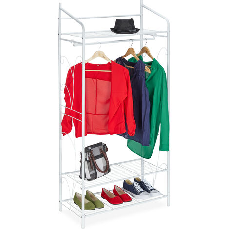 Porta Abiti Free-Standing Stand Appendiabiti Haloyo®,con Supporto per  Scarpe,110 x 46 x