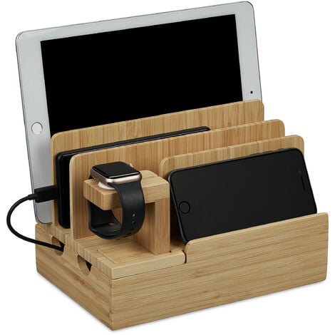 Station de charge en bois de bambou pour iPhone 12 Pro, support de  téléphone portable, socle de chargeur pour Apple Watch iPad, boîte de  rangement - AliExpress