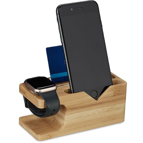 Station de charge en bois de bambou pour iPhone 12 Pro, support de  téléphone portable, socle de chargeur pour Apple Watch iPad, boîte de  rangement - AliExpress