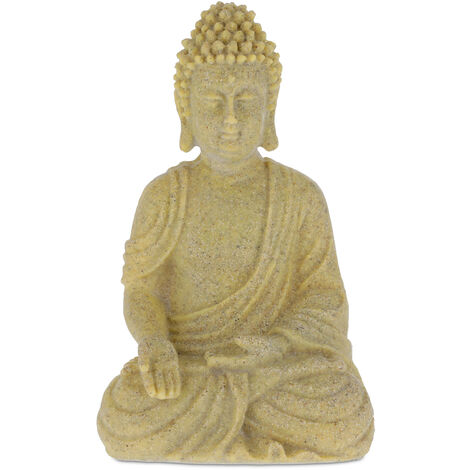 Zen'Light - Statua di Buddha dorata, in resina, 16 x 10 x 20 cm :  : Casa e cucina