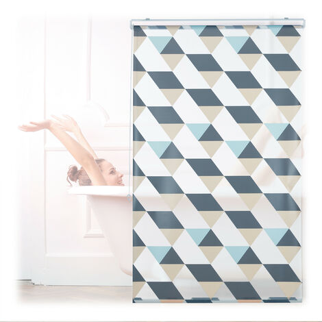 store de douche relaxdays carré - rideau de douche avec système de rouleau  - design