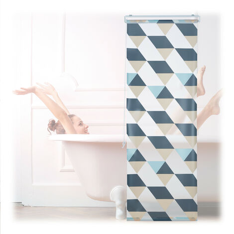   Store de baignoire, 60 x 240 cm, rideau de douche avec chaine, montage flexible, salle de bain, coloré