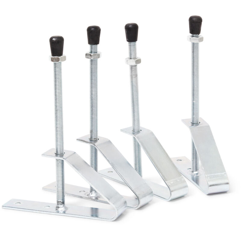 Support mural pour pneus, porte-pneus accessoire, garage, Lot de 8, métal anti-choc, protection jante, argenté - Relaxdays