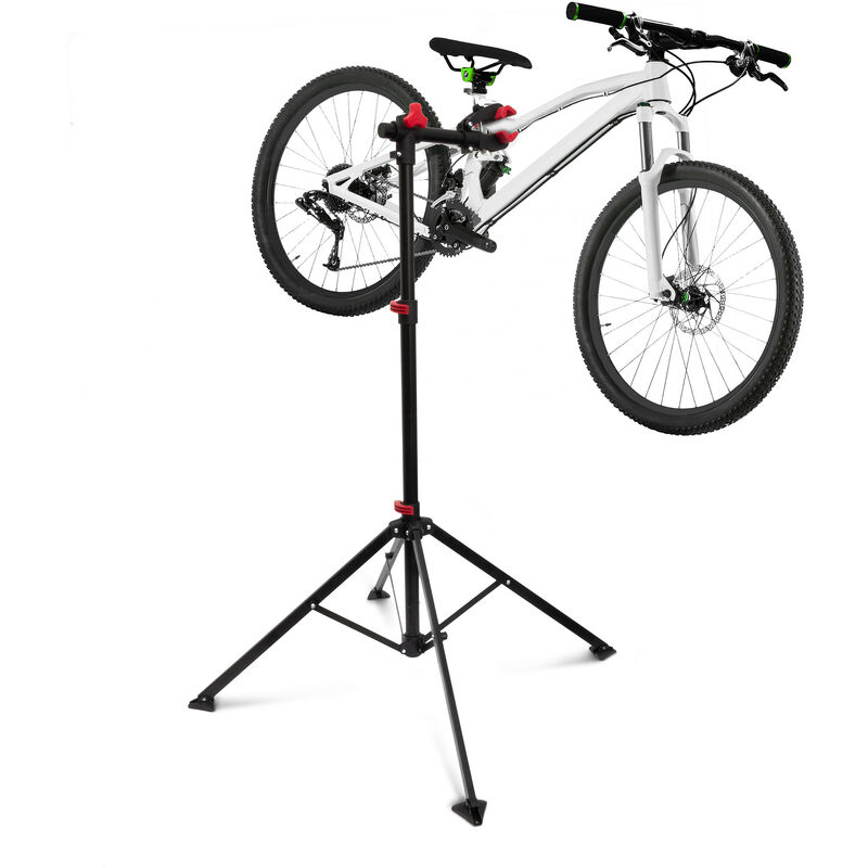 Image of Supporto per Bicicletta, Stand Tripode per Riparazione, Manutenzione Bicicletta, Portabici, Acciaio, Nero - Relaxdays