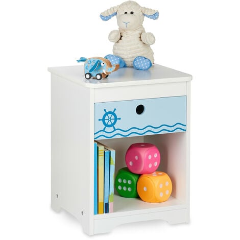 Bac de rangement enfant PABIS 50x60 cm blanc/bleu