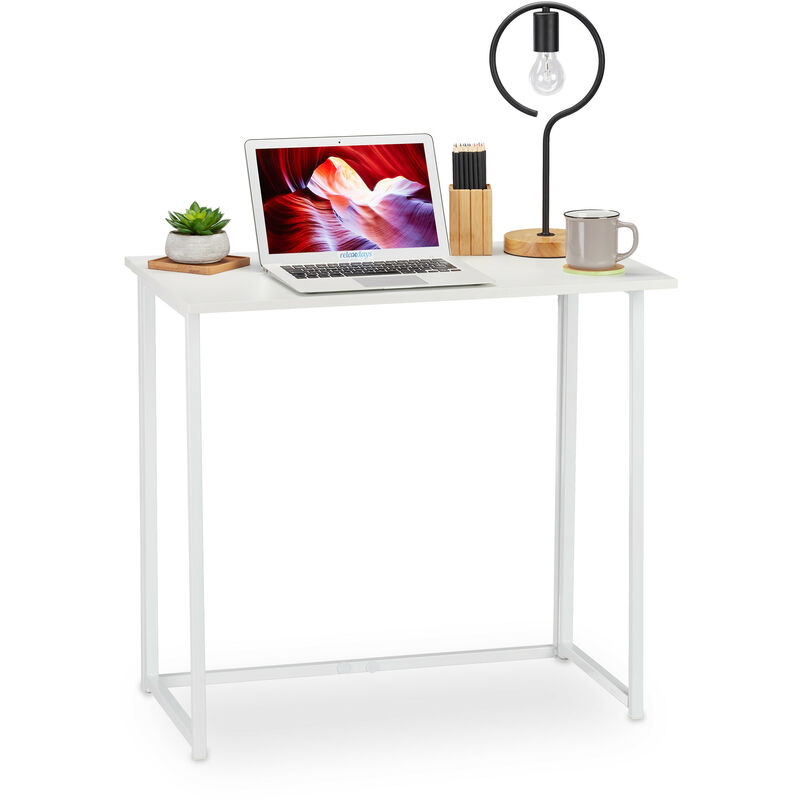 Relaxdays Table de travail pliable,Table de bureau,table bureau à plier, travail maison, 74x80x45cm, choix de couleurs