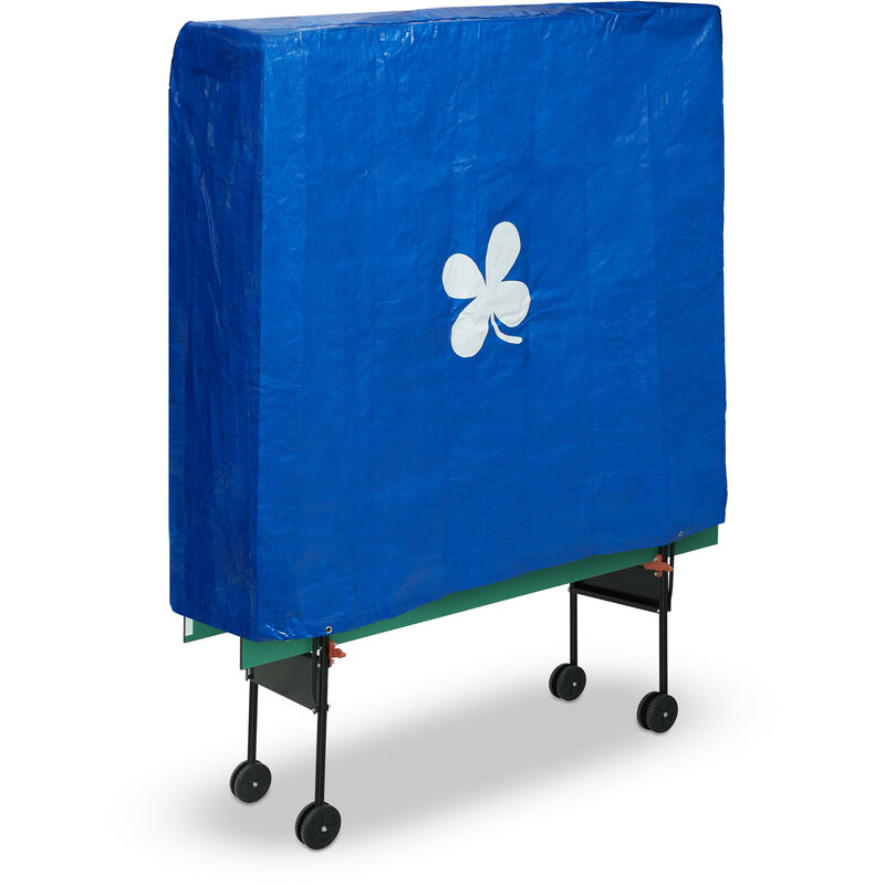 Table Tennis Cover, HxWxD: 145 x 150 x 70 cm, Ping Pong, Outdoor Rain Protection, Weatherproof, Plastic, Blue - Relaxdays