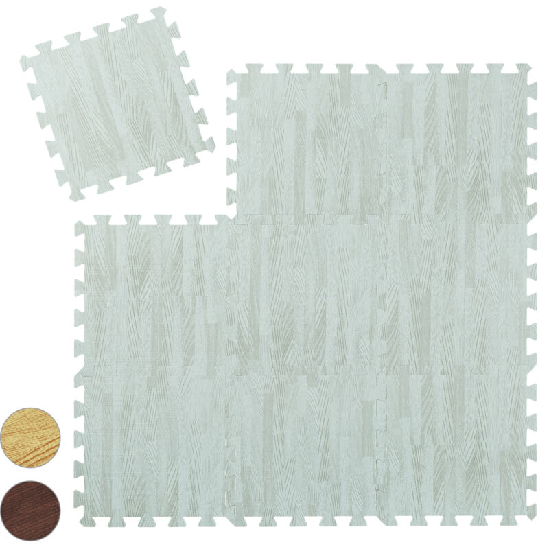 Relaxdays - Floor Protection Mat, 36 Puzzle Pads For Sports & Fitness Equipment, 0.85 M², Eva Foam, Bpa-free, White