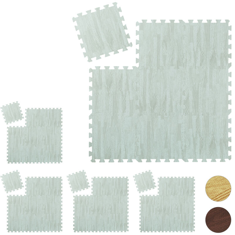 Relaxdays Floor Protection Mat, 45 Puzzle Pads For Sports & Fitness Equipment, 0.85 M², Eva Foam, Bpa-free, White