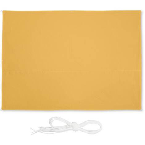 Relaxdays Tenda da Sole per Esterni Rettangolare, Idrorepellente, Anti UV, Terrazza e Giardino, 2,5 x 3,5 m, in Giallo