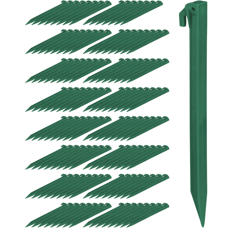 Set Of 128 Relaxdays Tent Pegs Lightweight Anchor Pins, Soft & Sandy Terrain, 31 Cm, Plastic, Stakes, Assorted, Green