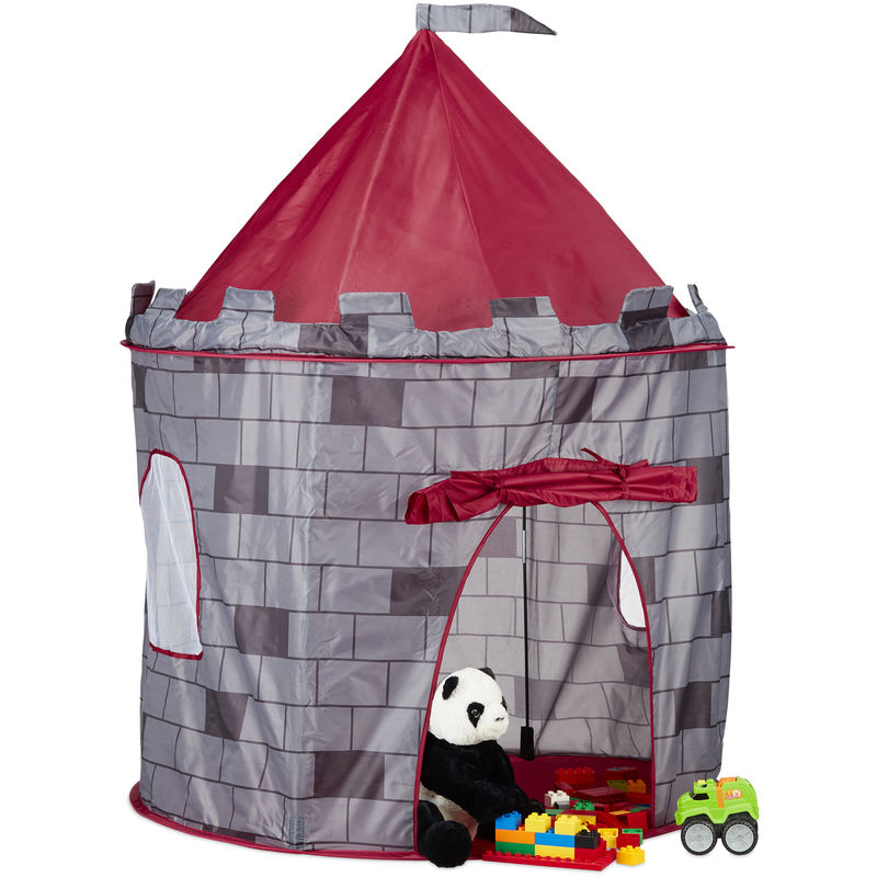 

Tienda Campaña Infantil Castillo Medieval, Poliéster, Tienda para Niños Caballeros, 125 x 105 x 105 cm, Gris