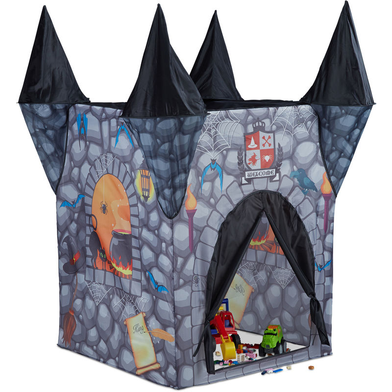 

Tienda Infantil del Castillo del Terror, Casa Juguete para Niños, Poliéster, 132 x 110 x 110 cm, Negro