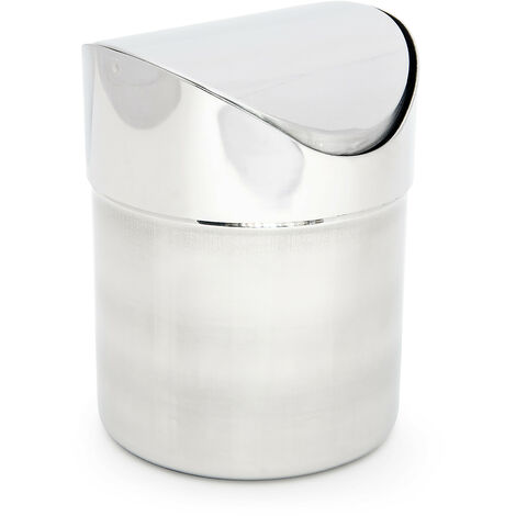 Jojofuny Mini-Mülleimer für den Schreibtisch, Mini-Mülleimer, mit Deckel  aus Metall, Abfalleimer, für Zuhause, Büro, Bleistifte, Organizer, Container
