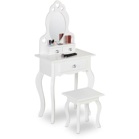 TOELETTA PER TRUCCO bianco LED specchiera toilette tavolo make-up con  specchio EUR 145,99 - PicClick IT