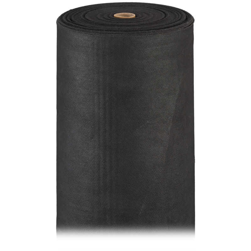 3x Toile anti-mauvaises herbes 50 m, Bâche tissée, Toile 150g/m² paillage, Résiste rayons uv, antidéchirure, noir