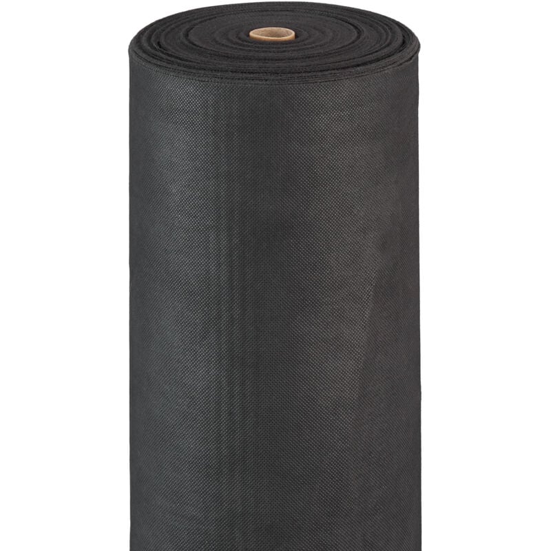 10x Toiles paillage anti-mauvaises herbes 50m Bâche tissée Toile 50g/m² géotextile, Résiste uv, antidéchirure, noir