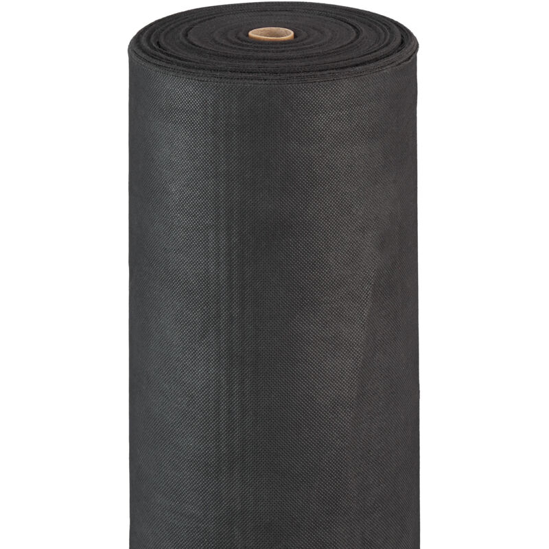 2x Toiles paillage anti-mauvaises herbes 50m Bâche tissée Toile 50g/m² géotextile, Résiste uv, antidéchirure, noir